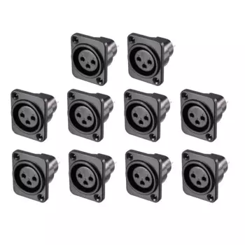 3-контактный XLR гнездовой разъем для крепления на панели для микрофона, адаптер-конвертер, аудиодинамик, поворотный замок, 10 шт., YL3063