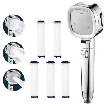 Злоог 3-режимная душевая лейка из пластика серого цвета