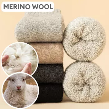 3 пары, мужские и женские шерстяные носки