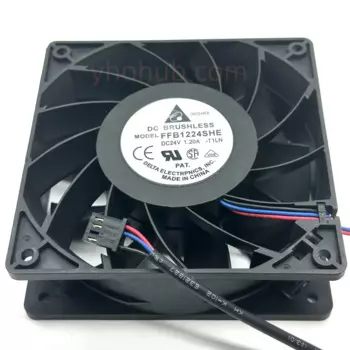 3-проводной Вентилятор охлаждения сервера Delta Electronics FFB1224SHE T1LN DC 24 в 120 A 120x38 мм