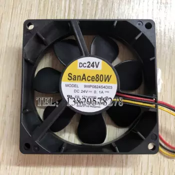 3-проводной Вентилятор охлаждения сервера SANYO DENKI 9WF0824S4D03 DC 24 В 0,1a 80x80x25 мм