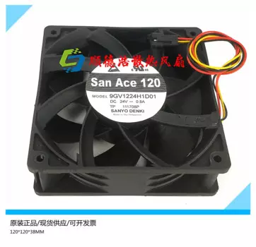 3-проводной Вентилятор охлаждения сервера SANYO DENKI 9GV1224H1D01 DC 24V 0.8A 120x120x38 мм