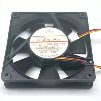 3-проводной Вентилятор охлаждения сервера Sanyo Denki 109E1224H104 DC 24V 0.25A 120x120x25 мм