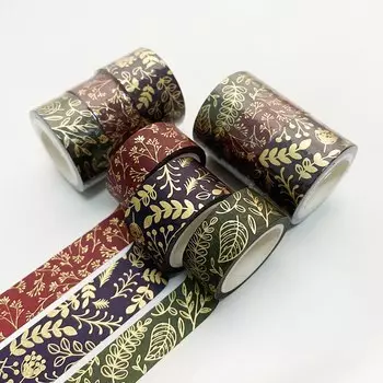 3 рулона Washi лента для скрапбукинга золотая