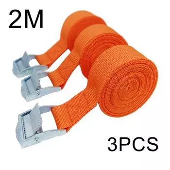 3 Шт., 2 М, Сверхпрочные Натяжные Ремни С Металлической Пряжкой Для Автомобиля, Мотоцикла, Велосипеда, Крепления Груза