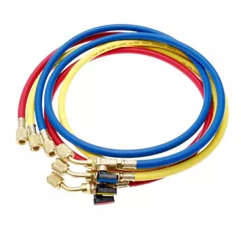 3 шт. 60 "R134A R410a AC зарядный шланг набор шаровых клапанов 800 PSI 1/4" SAE для кондиционера хладагента R134A W/сильные разъемы