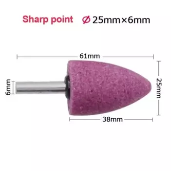 3 шт., 6 мм хвостовик, красный корунд, коническая шлифовальная головка для полировки и удаления ржавчины, мини-щетка для дрели Dremel