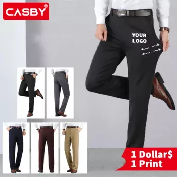 3 шт., эластичные мужские классические брюки с высокой талией