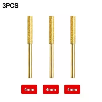3 шт. цилиндрические заусенцы с алмазной головкой и покрытием, 4/4, 8/5, 5 мм, точилка для бензопилы, каменная шлифовальная машина, цепная пила, шлифовальный брусок