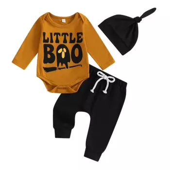 3 шт., Детский комбинезон с длинным рукавом, с принтом тыквы