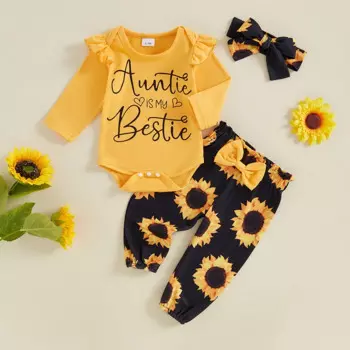 3 шт., Детский комбинезон с длинными рукавами и надписью