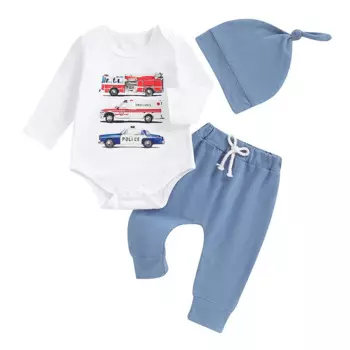 3 шт., детский осенний комбинезон с длинным рукавом и принтом