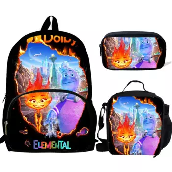 3 шт., детский рюкзак с принтом для мальчиков и девочек