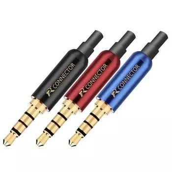 3 шт. Джек 3,5 мм стерео 4-полюсная штепсельная вилка + штекерные зажимы для гарнитуры «сделай сам» наушники или используется для ремонта наушников