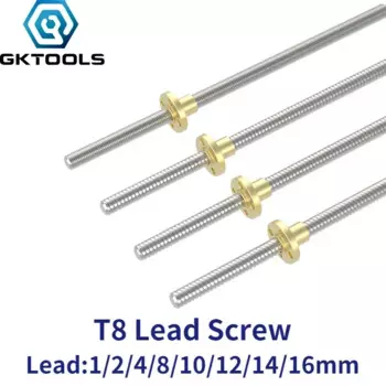 3 шт. Ходовой винт T8 GKTOOLS 8 мм 2/8 мм для 3D-принтеров