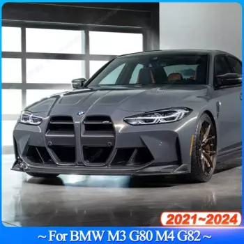 3 шт./компл. для BMW M3 G80 M4 G82 2021-2024, спойлер на передний бампер, карбоновый вид/глянцевый черный автомобильный нижний сплиттер, комплект защиты губ