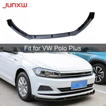 3 шт./компл., спойлер для переднего бампера для Volkswagen VW Polo Plus 2019, ABS, защита для подбородка, лопата, автомобильный Стайлинг