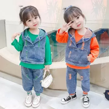 3 шт./комплект, детский хлопковый костюм с жилетом и брюками