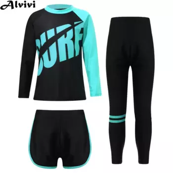 3 шт./комплект, детский купальник с шортами и длинным рукавом