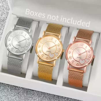 3 шт./комплект, женские кварцевые часы с пластиковым ремешком