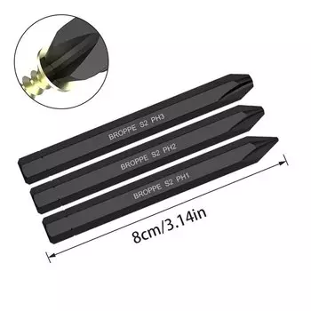 3 шт., крестовая отвертка, сверхмощная ударная магнитная головка 8 мм, PH1/PH2/PH3, шестигранный хвостовик 36 мм для электрической отвертки, дрели, инструменты