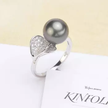 3 шт./лот Изящные жемчужные кольца настройки открытые регулируемые жемчужные кольца держатель с цветами лист дизайн кольца фурнитура Сделай Сам аксессуары