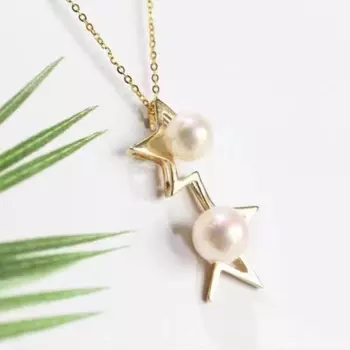 3 шт./лот, классический дизайн со звездами, двойной жемчуг, подвеска, фурнитура, Серебро S925