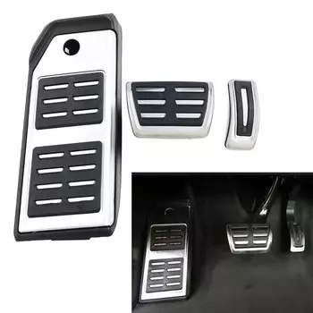 3 шт., накладки на автомобильные педали из нержавеющей стали для Audi Q7 Q8, VW Touareg, Porsche Cayenne