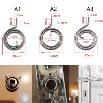 Пружинные ручки для дверных замков HUXUAN, набор из 3 штук, нержавеющая сталь, 26/27/28 мм