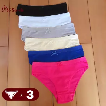 3 шт./партия, женские хлопковые трусы с низкой посадкой