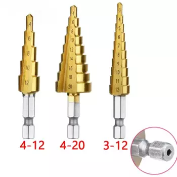 3 шт., универсальные ступенчатые бурильные долота с шестигранной ручкой