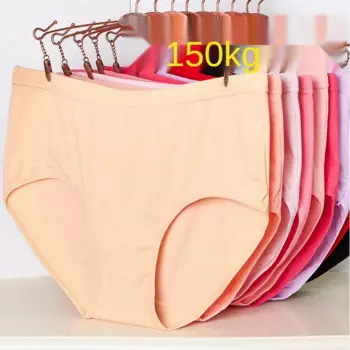 3 шт., женские хлопковые трусы с высокой посадкой, 150 кг