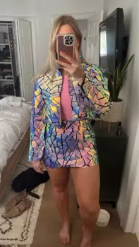 3 шт., женский костюм с блестками, с длинным рукавом