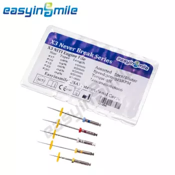 3 упаковки эндодонтических роторных файлов X3 EASYINSMILE NITI, эндодонтический файл, никогда не сломает корневых каналов, чистка, 21 мм/25 мм/3 мм, ассорти