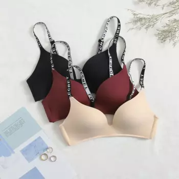 3 упаковки, бюстгальтер без косточек с треугольной чашкой