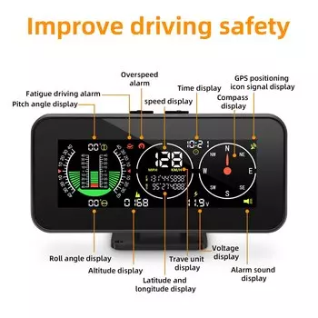 3 в 1, автомобильный Инклинометр с GPS-Навигатором