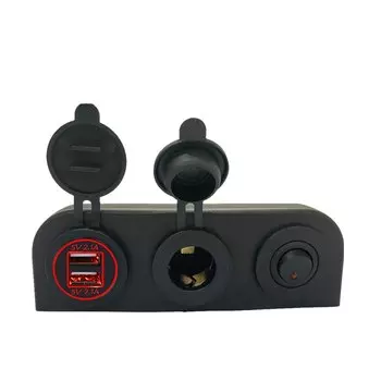 3 в 1, розетка для прикуривателя палатки, двойной USB-порт для автомобильного зарядного устройства, переключатель кнопки, комбинация для лодок, кемперов, караванов