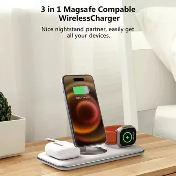 3 в 1, складное магнитное Беспроводное зарядное устройство для iPhone 15 14 13 12 Pro Max Mini iWatch Ultra iWatch 8 7 SE Airpods 3, быстрая зарядка