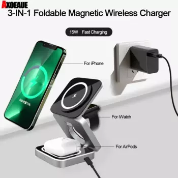 3 в 1, складное магнитное зарядное устройство для iPhone 15 14 13 Pro Max Plus