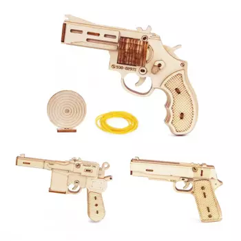 3 вида, строительный игрушечный револьвер M1911 C96, сборная модель, 3D Деревянный пазл, пистолет, ручной пистолет, сделай сам, для мальчиков, подарок для стрельбы