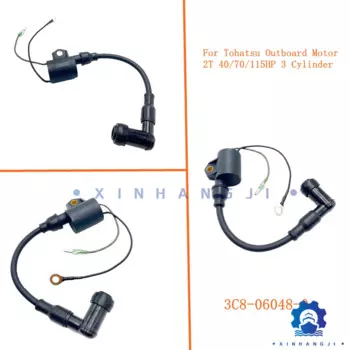 3C8-06048-0 катушка зажигания в сборе с этикеткой для подвесного Тохатсу 2T 40/70/115HP 3 цилиндра, 3C7-060500M,3C8-060480M,3C7-06040-0