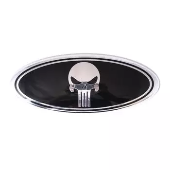 3D 7-дюймовый овальный логотип в виде черепа, значок на заднюю дверь автомобиля, Эмблема для F150 F250