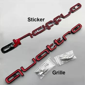 3D ABS автомобильная передняя решетка, наклейка, декоративный логотип для Audi Quattro, эмблема A3 A4 A5 A6 A6L A7 A8 Q3 Q5 Q7 S3 S4 S5 RS6, аксессуары