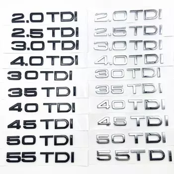 3D ABS буквы 2.0TDI 2.5TDI 3.0TDI 35TDI 40TDI 45TDI 50TDI Эмблема Для Audi A1 A3 A4 A5 A6 A7 A8 Q2 Q3 Q5 Q7 наклейка на багажник автомобиля