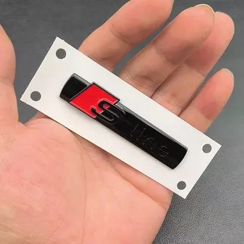 3D ABS Chrome Black Sline Logo S Line Эмблема Автомобильное крыло Значок для Audi A3 A4 A5 A6 A7 Q2 Q5 Q7 Q3 TT S Line Наклейка Accrssorie