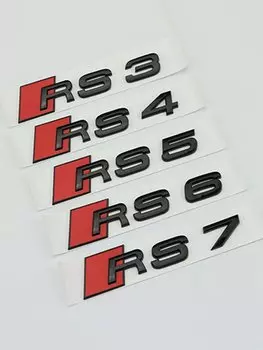 3D ABS глянцевый черный RS логотип задний багажник автомобиля эмблема значок наклейка для Audi RS3 RS4 RS5 RS6 RS7 RS8 наклейка Accrssories