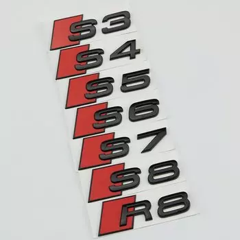 3D ABS глянцевый черный S логотип автомобиля задний багажник эмблема значок наклейка для Audi S3 S4 S5 S6 S7 S8 наклейка Accrssorie