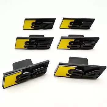 3D ABS желтый черный автомобильный гриль с логотипом S3 S4 S5 S6 S7 S8 передняя решетка эмблема значок для Audi S3 S4 S5 S6 S7 S8 аксессуары