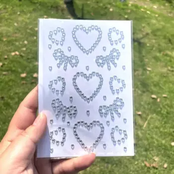 3D акриловые наклейки с кристаллами в форме звезды и сердца, детские украшения «сделай сам», самоклеящиеся поделки из драгоценных камней, блестящие наклейки со стразами, подарки для девочек