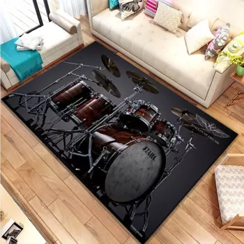 3D барабанная установка, зона музыкальных инструментов, большой ковер, музыкальный рок-коврик для дома, гостиной, спальни, общежития, дверной коврик, нескользящие напольные коврики